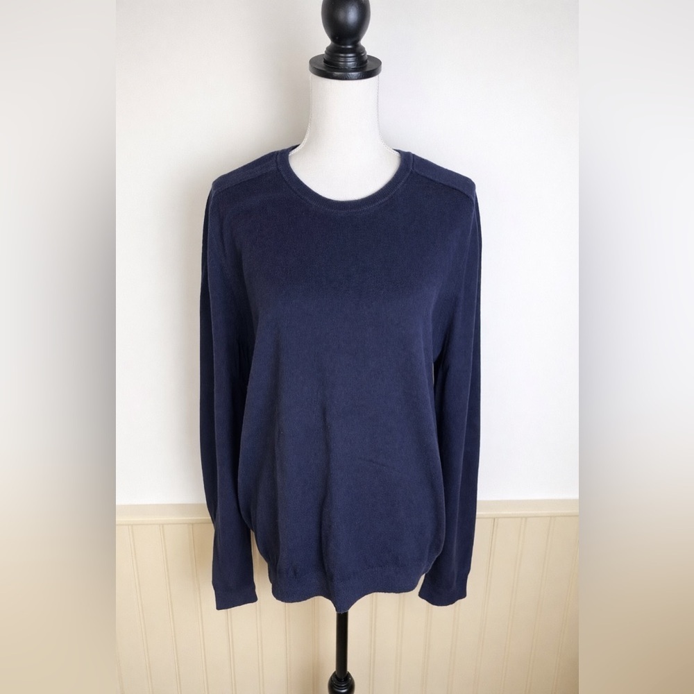 Gap Men’s Sweater Cotton Cashmere Blue XL Oversized Classic Preppy Grandpacore